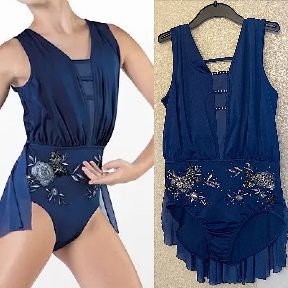 WEISSMAN custom solo Dance Costume navy blue Boardwalks SH12517 XLA adult